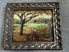 Pintura impressionista vintage a óleo sobre tela paisagem rural país Rose Wells comprar usado  Enviando para Brazil