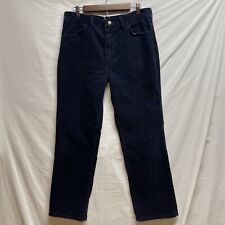 Calça masculina vintage Rustler de veludo perna reta azul tamanho 36x30 (35x 29) fabricada nos EUA comprar usado  Enviando para Brazil