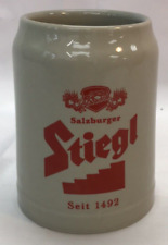 Salzburger Stiegl seit 1492 Beer Mug Earthenware/ceramic 0.5l mushroom grey/red for sale  Shipping to South Africa