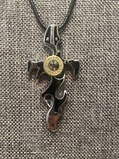 Tribal 9 mm Luger Enamel Cross Pendant Necklace for sale  Shipping to South Africa