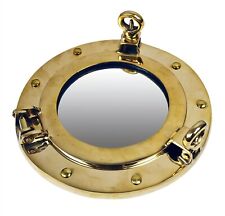 Náutico Marítimo 11.5" Bronze Sólido Barco Navio Vigia Espelho De Parede Presente Artesanal comprar usado  Enviando para Brazil