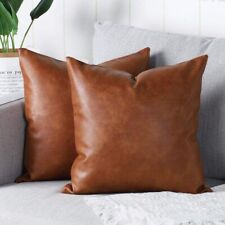 Capas de travesseiro de couro sintético, conjunto de 2 capas de almofada de sofá modernas marrons comprar usado  Enviando para Brazil