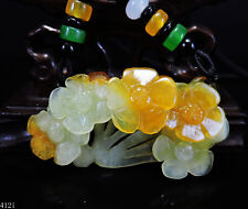 Usado, Pingente de jade 100% natural esculpido à mão colar de jadeíta flor de ameixa G412i comprar usado  Enviando para Brazil
