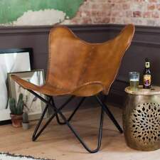 Cadeira borboleta retrô vintage feita à mão couro de búfalo bronzeado casa e jardim BKF comprar usado  Enviando para Brazil