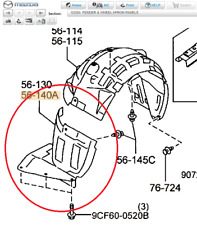 Used, Mazda MX5 Mk3.5/3.75 NC2/NC3 09-15 - OFFSIDE FRONT LOWER ARCH LINER NH42 56 14ZA for sale  Shipping to South Africa