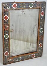 Quadro de espelho antigo de madeira pendurado na parede original antigo muito fino incrustado de espelho comprar usado  Enviando para Brazil