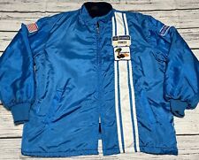 Vintage Ford Cobra Racing Jacket Mens XL Blue USA Flag Sherpa Shelby Mustang for sale  Shipping to South Africa