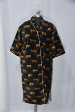 Used, Black Velvet House Robe Unisex Kimono Boho Jacket Indian Tunic Jungle Print for sale  Shipping to South Africa