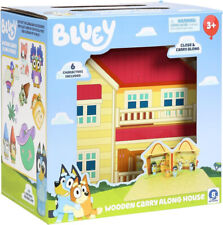 BLUEY – Wooden Carry Along House Including 6 Characters, used for sale  Shipping to South Africa