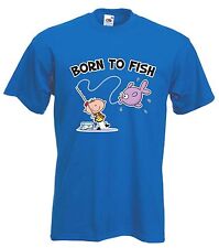 CAMISETA BORN TO FISH - Regalo de pesca para pesca regalo mosca carpa - elección de colores segunda mano  Embacar hacia Argentina