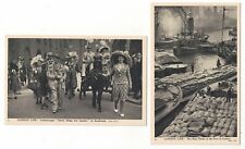 2 cartões postais London Life Pearly Kings & Queens & Busy Docks of the Port of London comprar usado  Enviando para Brazil