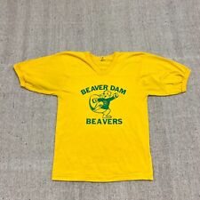 Camisa masculina vintage Beaver Dam Beavers amarela média década de 1970 gola V atlética comprar usado  Enviando para Brazil