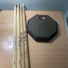 Almohadilla de batería de práctica de doble cara HQ Realfeel de 6" y 2 baquetas Vic Firth usadas, usado segunda mano  Embacar hacia Argentina