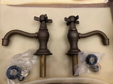 Newport Brass 3-243/03W 3-231/03W Vintage Double Basin taps Weathered Brass, used for sale  Shipping to South Africa