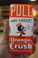 RARE 1950s PULL ORANGE CRUSH CRUSHY FEEL FRESH DEALER PAINTED METAL DOOR SIGN 66 for sale  Shipping to South Africa