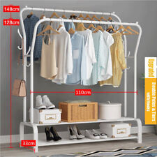 Heavy Metal Double Clothes Rail Hanging Rack Garment Display Stand Storage Shelf for sale  WEDNESBURY