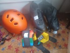 Patins masculinos Bullet tamanho 12 com capacete L e protetores de pulso, usado comprar usado  Enviando para Brazil