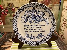 Used, Royal Crownford/Staffordshire England~5.75” Hanging Plate~Blue/White~w/Saying~💙 for sale  Shipping to South Africa