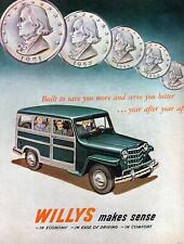 1951 Jeep Willys Woody Station Wagon anúncio impresso colorido original comprar usado  Enviando para Brazil