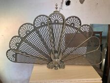 Vintage Antique Brass Peacock Style Fire Screen for sale  Shipping to South Africa