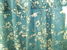 Cortinas cortinas forradas com estampa azul-verde e creme 63" L x 43" W 100% algodão 4 painéis comprar usado  Enviando para Brazil