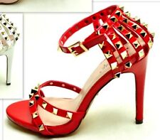 NEW women shoes high heel size 8 sandals high heel  red studded amazing for sale  Shipping to South Africa
