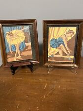 Used, Vintage Pair Paint by Number Ballerina Dancer Framed MCM Painting for sale  Shipping to South Africa