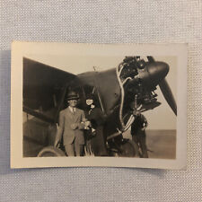 Vintage Snapshot Photo Photograph Print Man Woman Couple Airplane Aircraft Plane for sale  Shipping to South Africa