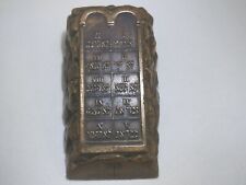 Mesa Desktop Judaica Hebreu Dez Mandamentos Bronze Peso de Papel, usado comprar usado  Enviando para Brazil