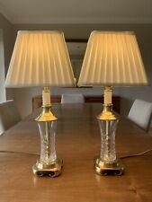 vintage glass table lamp pair for sale  WIGAN