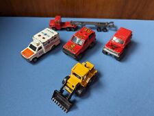 5 vtg MAJORETTE NYC fire rescue ambulance Tracto front loader Magirus tk flatbed for sale  Shipping to South Africa