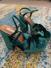 Green velvet shoes for sale  NUNEATON