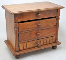 Used, Vintage Wooden 4 Small Drawers Jewellery Box Original Old Hand Crafted for sale  Shipping to South Africa