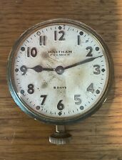 Vintage Waltham Premier 8 Day Brass Wind Up Car Clock, used for sale  Shipping to South Africa