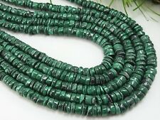 8Inch Natural Malachite Smooth Tyre,Coin,Button,Wheel Shape Bead 7 MM  for sale  Shipping to South Africa