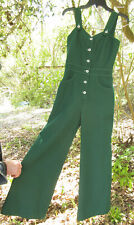 OOAK VINTAGE GREEN DOUBLE KNIT WOMEN'S SIZE SMALL GROOVY OVERALLS 1970s for sale  Shipping to South Africa
