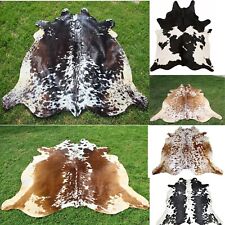 Used, NEW LARGE 100% COWHIDE LEATHER RUGS TRICOLOR COW HIDE SKIN CARPET AREA 18-35SQFT for sale  Shipping to South Africa