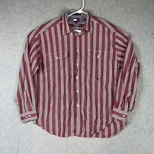 Camisa masculina Tommy Hilfiger XL listra vermelha/branca manga longa com botões, usado comprar usado  Enviando para Brazil