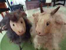 Muñeca oveja antigua primitiva de madera y lana ARTE POPULAR hecha a mano segunda mano  Embacar hacia Argentina
