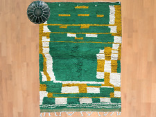 Vintage Beni Ourain Azilal Rug Moroccan Berber Green Wool handmade rug 5' x 7'7" for sale  Shipping to South Africa