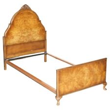 STUNNING CIRCA 1900 BURR WALNUT ENGLISH BEDSTEAD FRAME PART SUITE QUEEN ANNE HB for sale  Shipping to South Africa