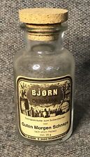 DE COLECCIÓN BJORN OF DENMARK BOTELLA DE LICOR DE VIDRIO VACÍO BUENOS DÍAS AGUARDIENTES CON CORCHO, usado segunda mano  Embacar hacia Argentina