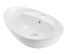 Pia de banheiro Swiss SM-VS211 15-3/8" vaso de cerâmica oval com transbordamento e 1 torneira, usado comprar usado  Enviando para Brazil