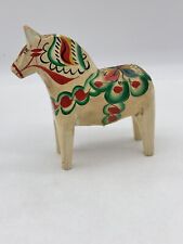 Used, Vintage Wooden Swedish Dala Horse Pale Yellow 6x5in for sale  Shipping to South Africa