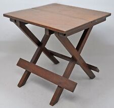 Antiguo taburete plegable pequeño de madera mesa lateral original antigua hecha a mano segunda mano  Embacar hacia Argentina
