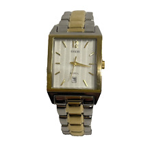 Relógio Guess Steel G95221L face retangular dois tons com data nova bateria comprar usado  Enviando para Brazil