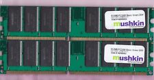 1GB 2x512MB PC3200 MUSHKIN BASIC GREEN DDR-400 Desktop Ram Memory Kit DDR1 DIMMs, used for sale  Shipping to South Africa