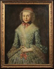 Usado, Grande mestre inglês do século XVIII óleo sobre tela - retrato de menina com ventilador comprar usado  Enviando para Brazil