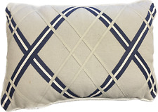 Travesseiro decorativo Tommy Hilfiger Josephine Argyle aplique 12" x 18" cinza/marinho comprar usado  Enviando para Brazil