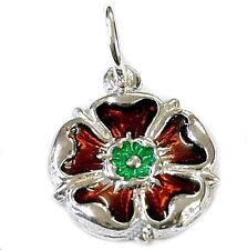 STERLING SILVER ENAMELLED ENGLISH ROSE CHARM    for sale  Shipping to South Africa